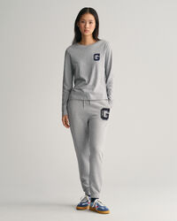 G T-shirt met ronde hals en lange mouwen