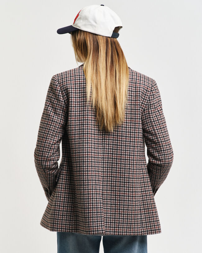 Regular fit blazer met pied-de-poule