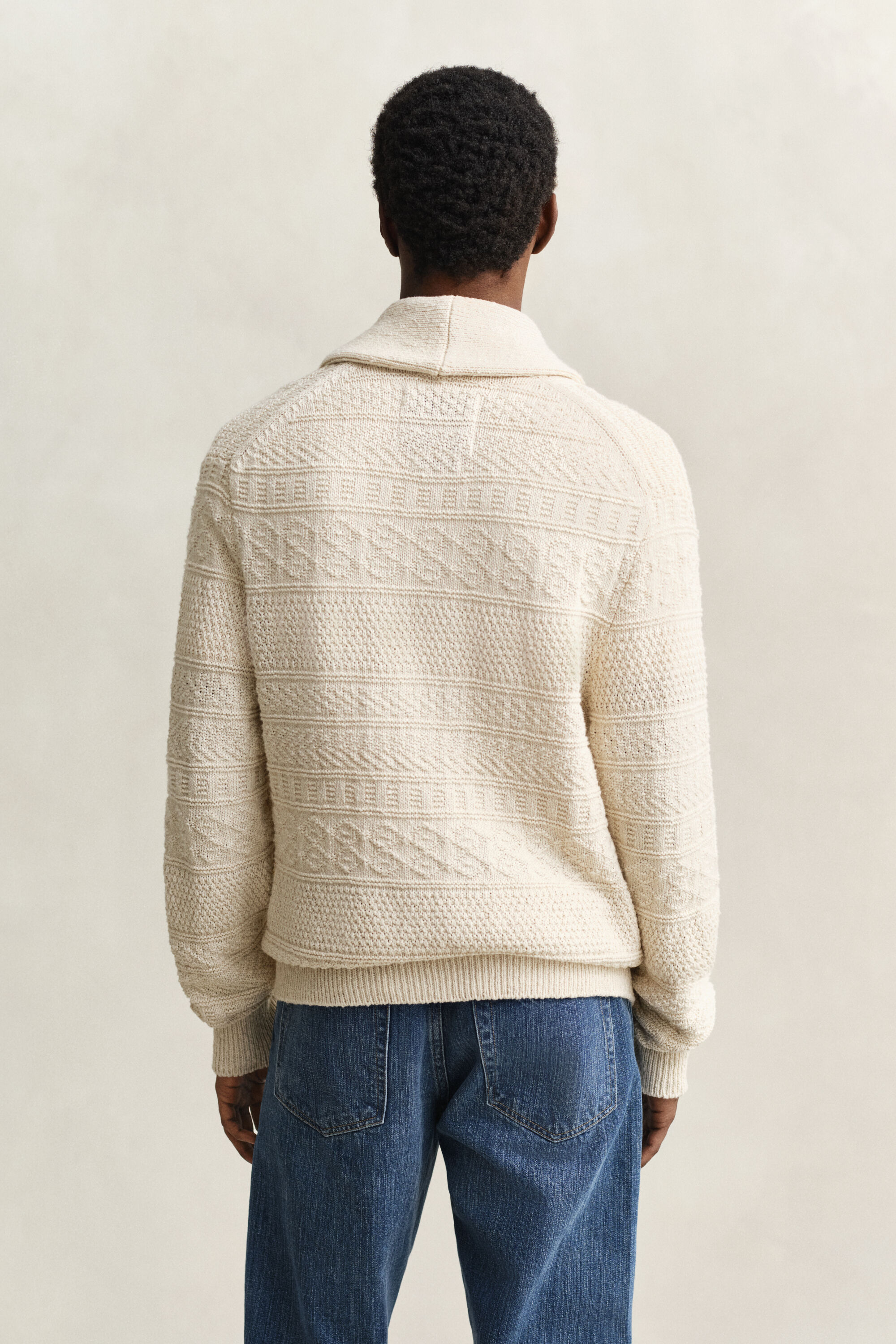 Vest van katoenmix met textuur