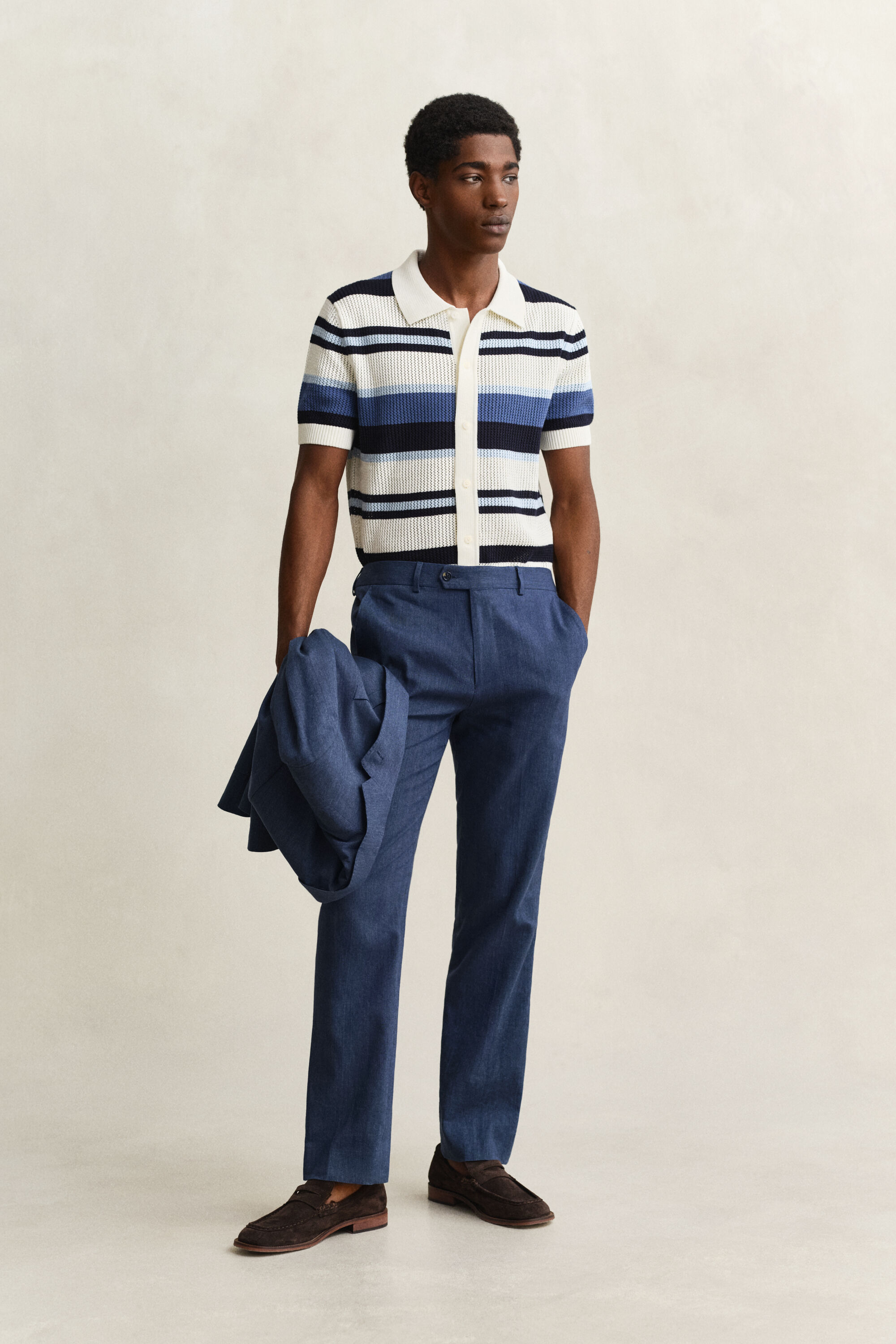 Kostuumbroek van linnenmix