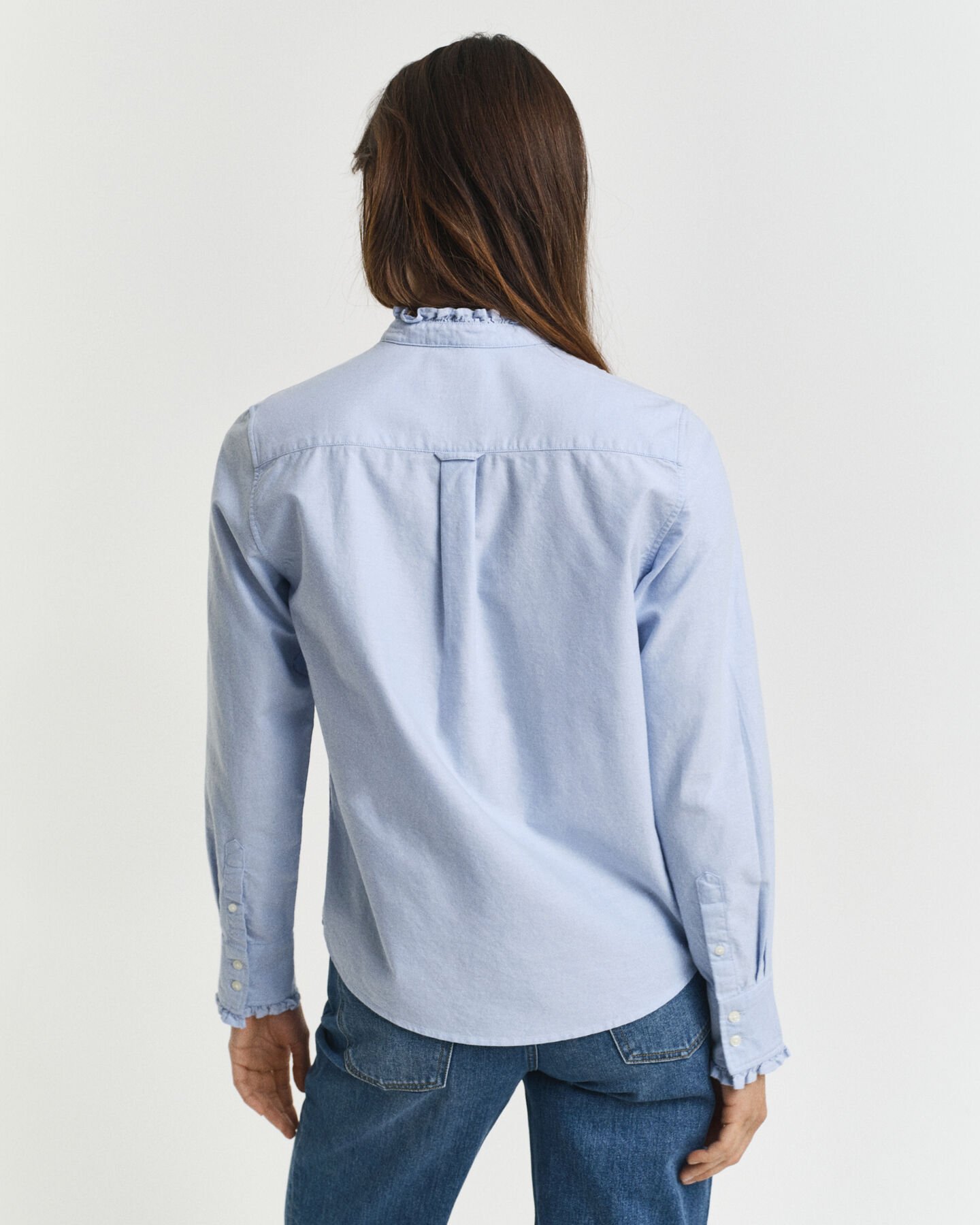 Klassieke Oxford-blouse met ruche