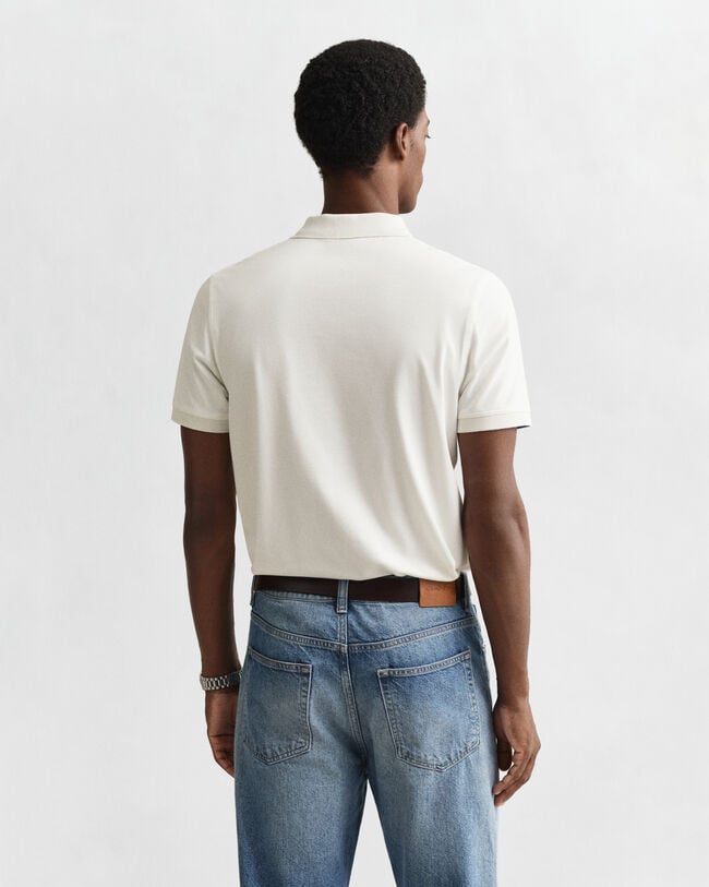 Piqué poloshirt met contrasterend detail