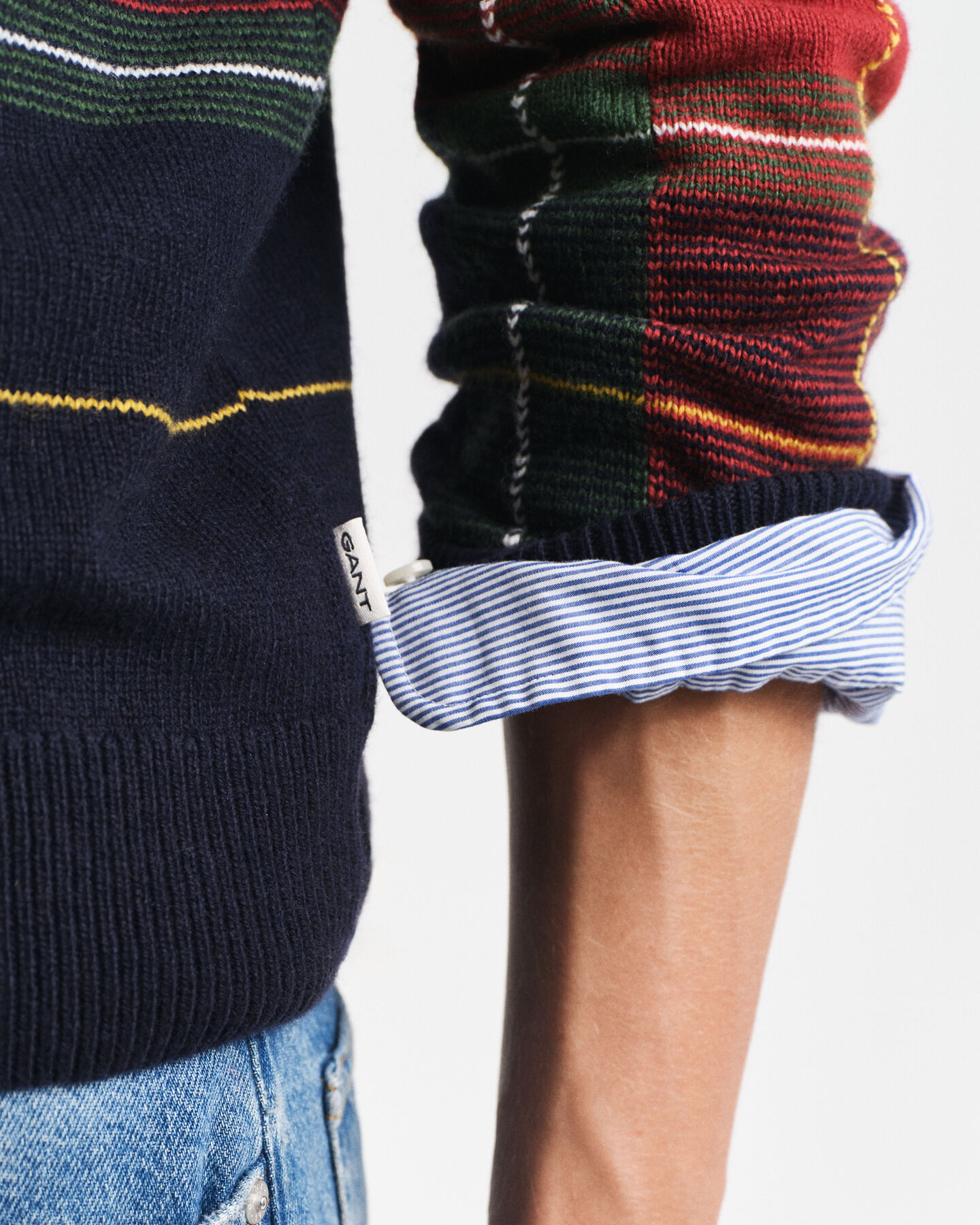 Geruite trui met ronde hals