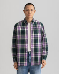 Oversized overhemd van geruite keperstof