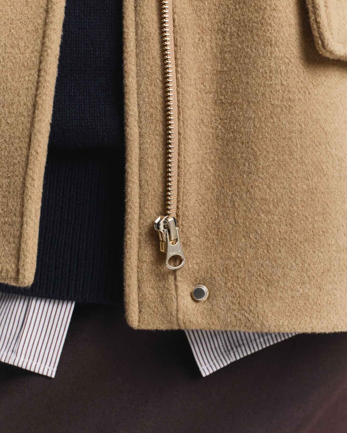 Kort wollen jack met rits