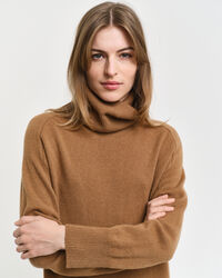 Jurk met col en visgraatmotief