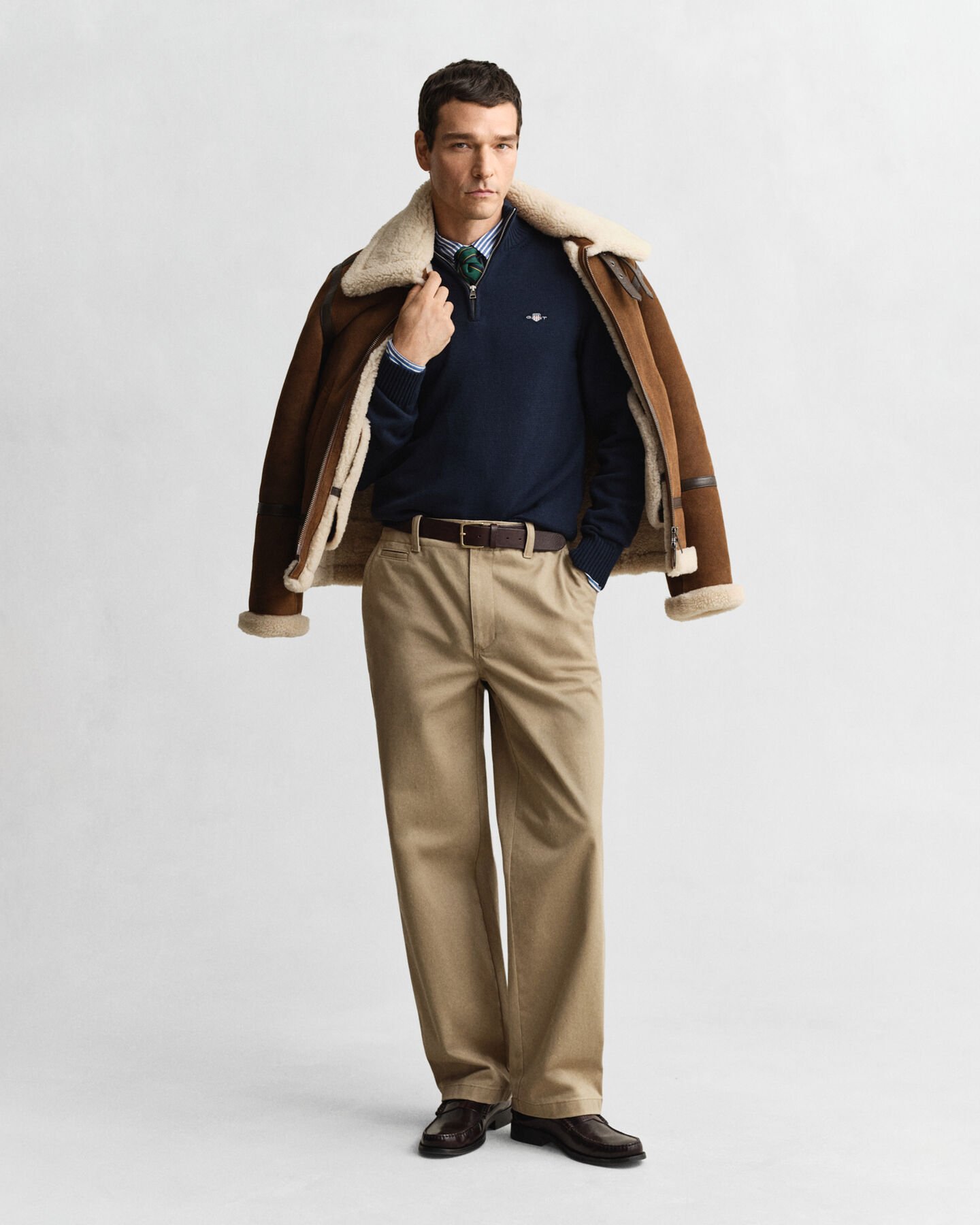 Casual katoenen trui met korte rits