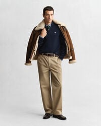 Casual katoenen trui met korte rits