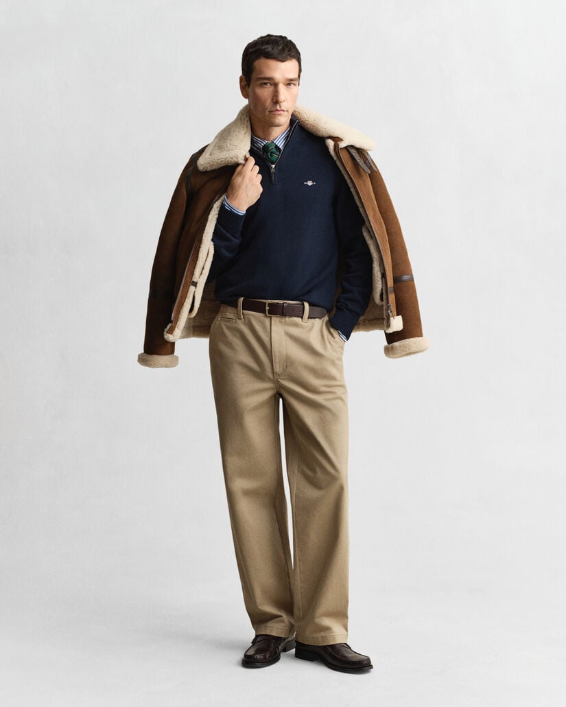 Casual katoenen trui met korte rits