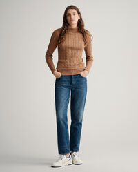 Kabeltrui met col van stretchkatoen