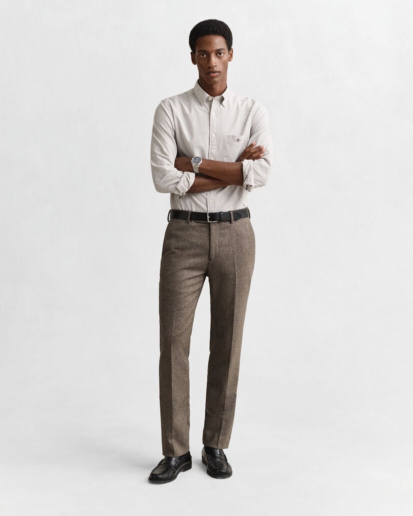 Regular Fit klassiek Oxford-overhemd met Bankerstreep