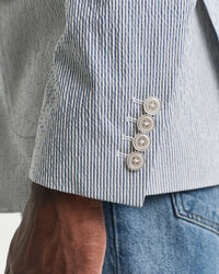 Slim Fit seersucker kostuumjasje