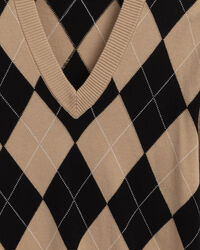 Argyle trui met V-hals