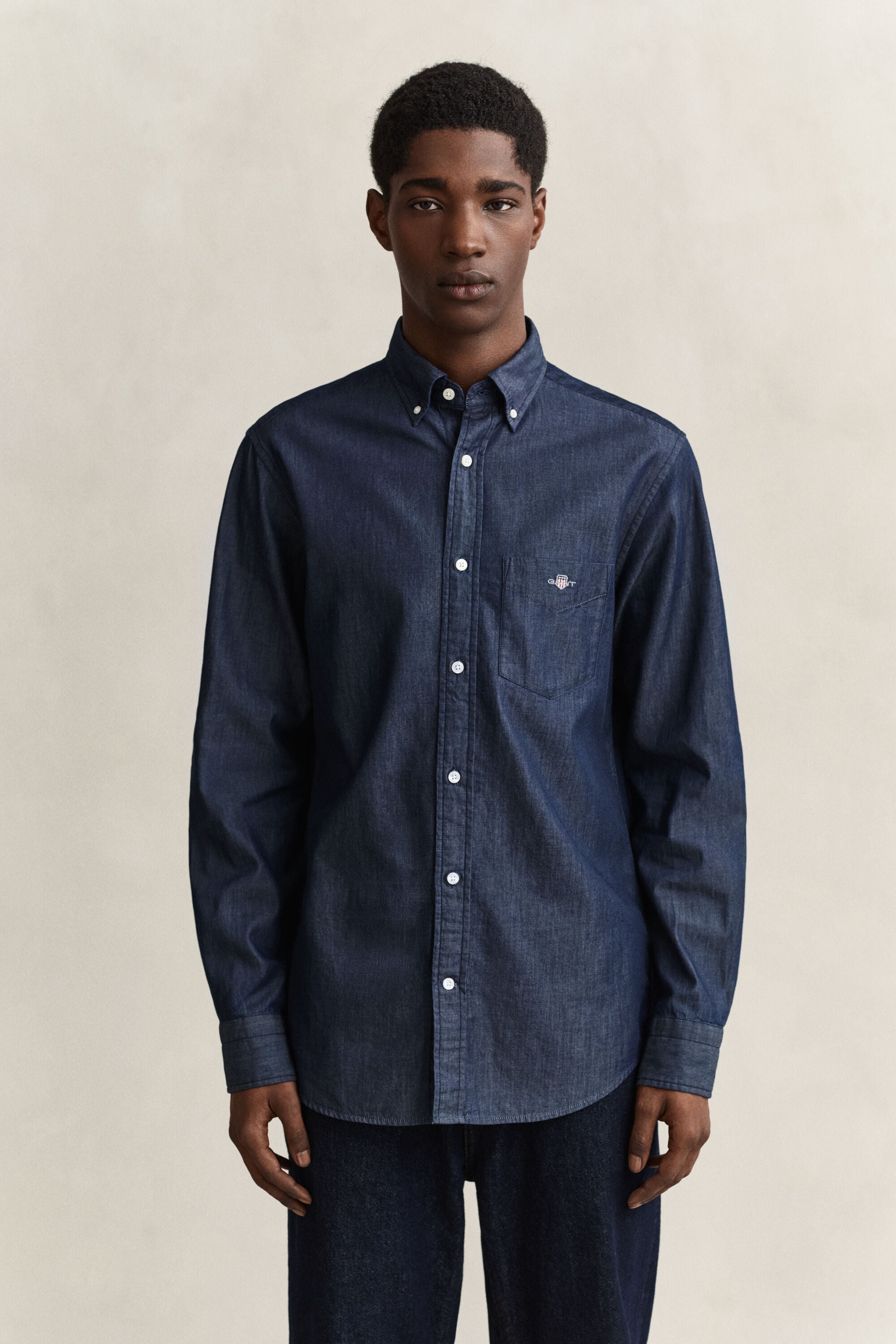 Regular Fit indigo overhemd