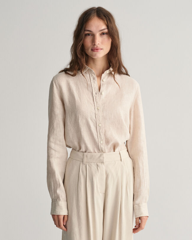 Regular Fit chambray overhemd van linnen