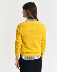 Katoenen Textured sweater met ronde hals