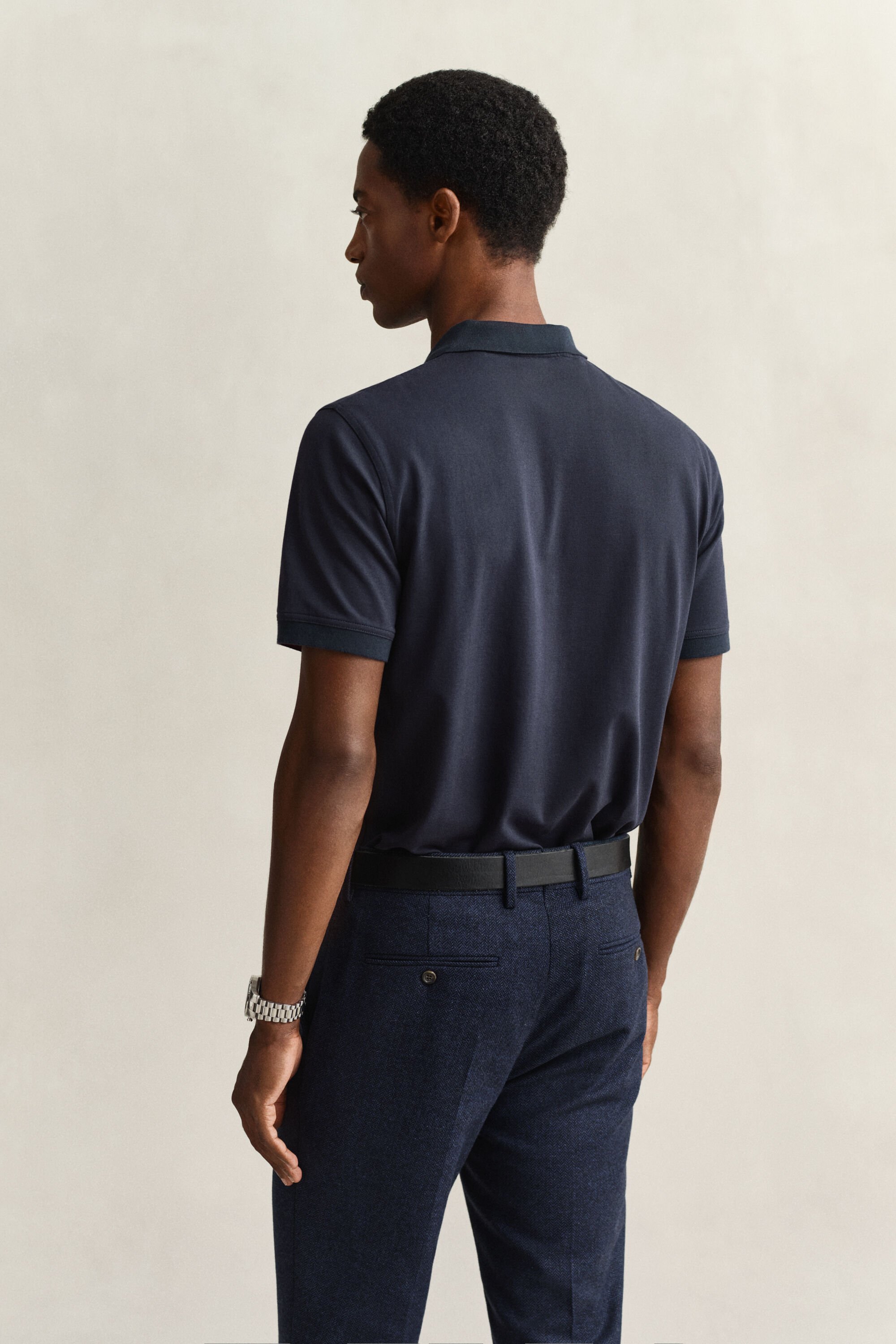 Piqué poloshirt met contrasterend detail