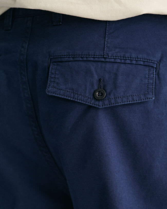 Regular Fit short van katoen en linnen