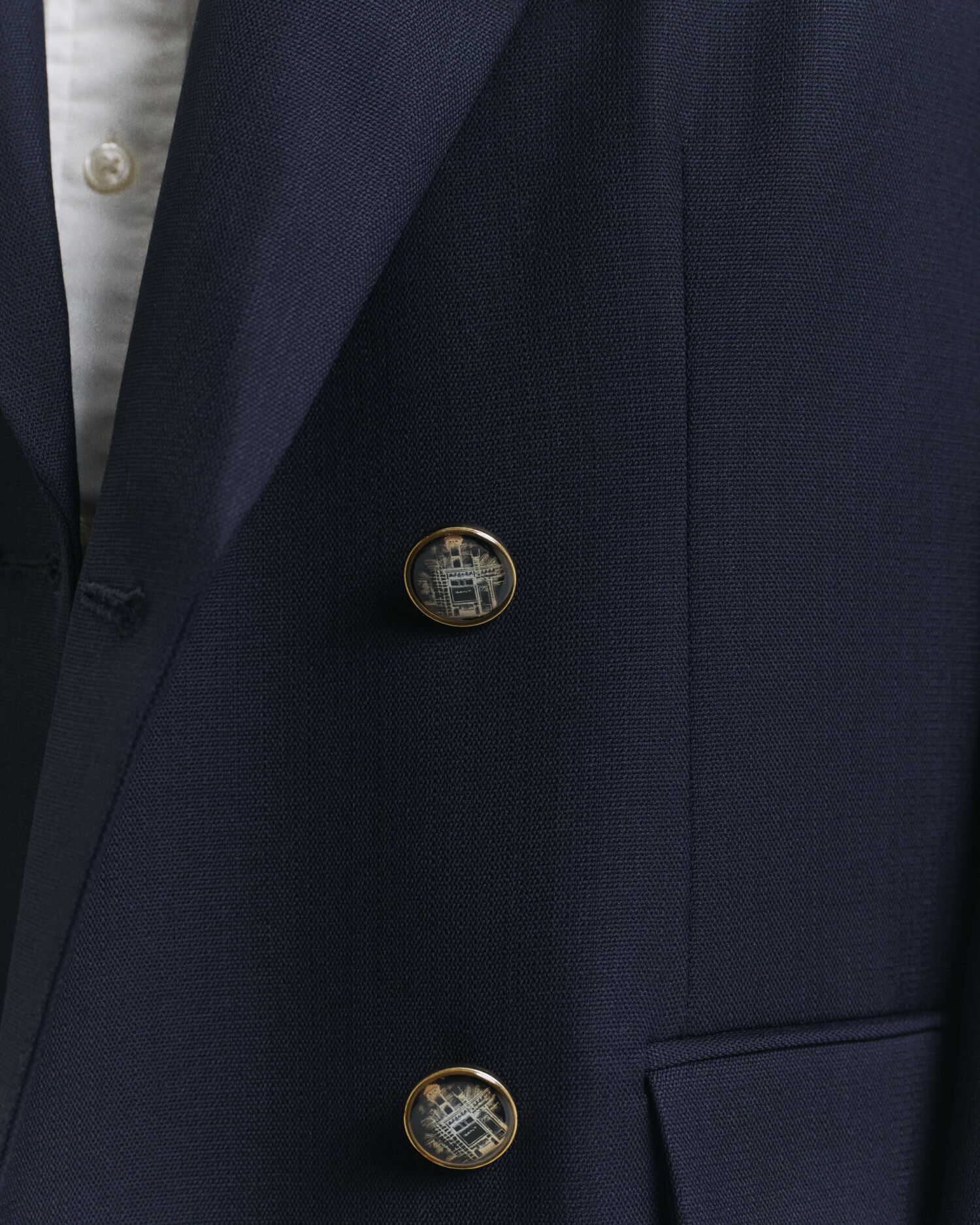 Oversized blazer van wol en jute