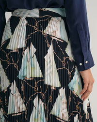 Plooirok met Sailing-print