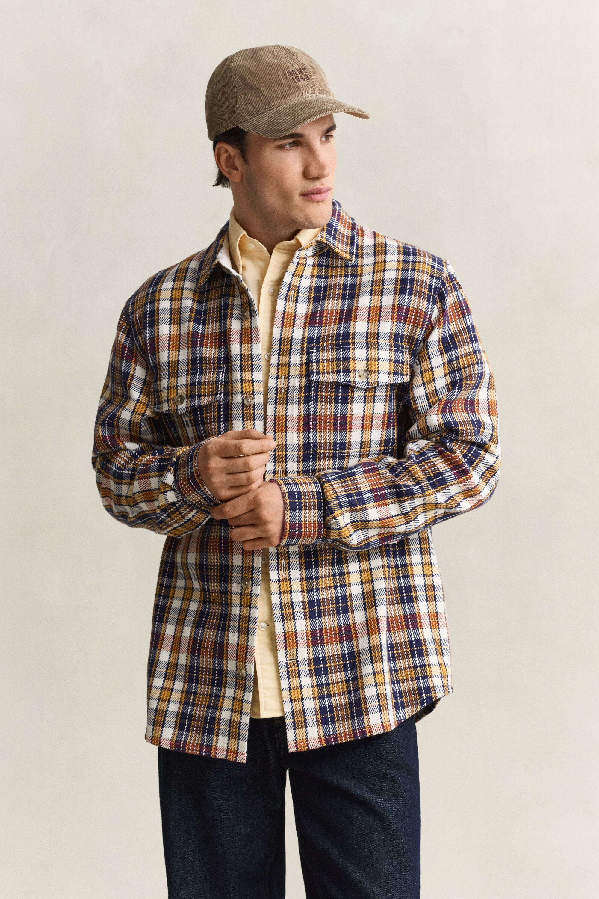 Geruit overshirt van keperkatoen