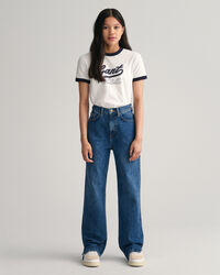 Teen Girls jeans met rechte pijpen en split