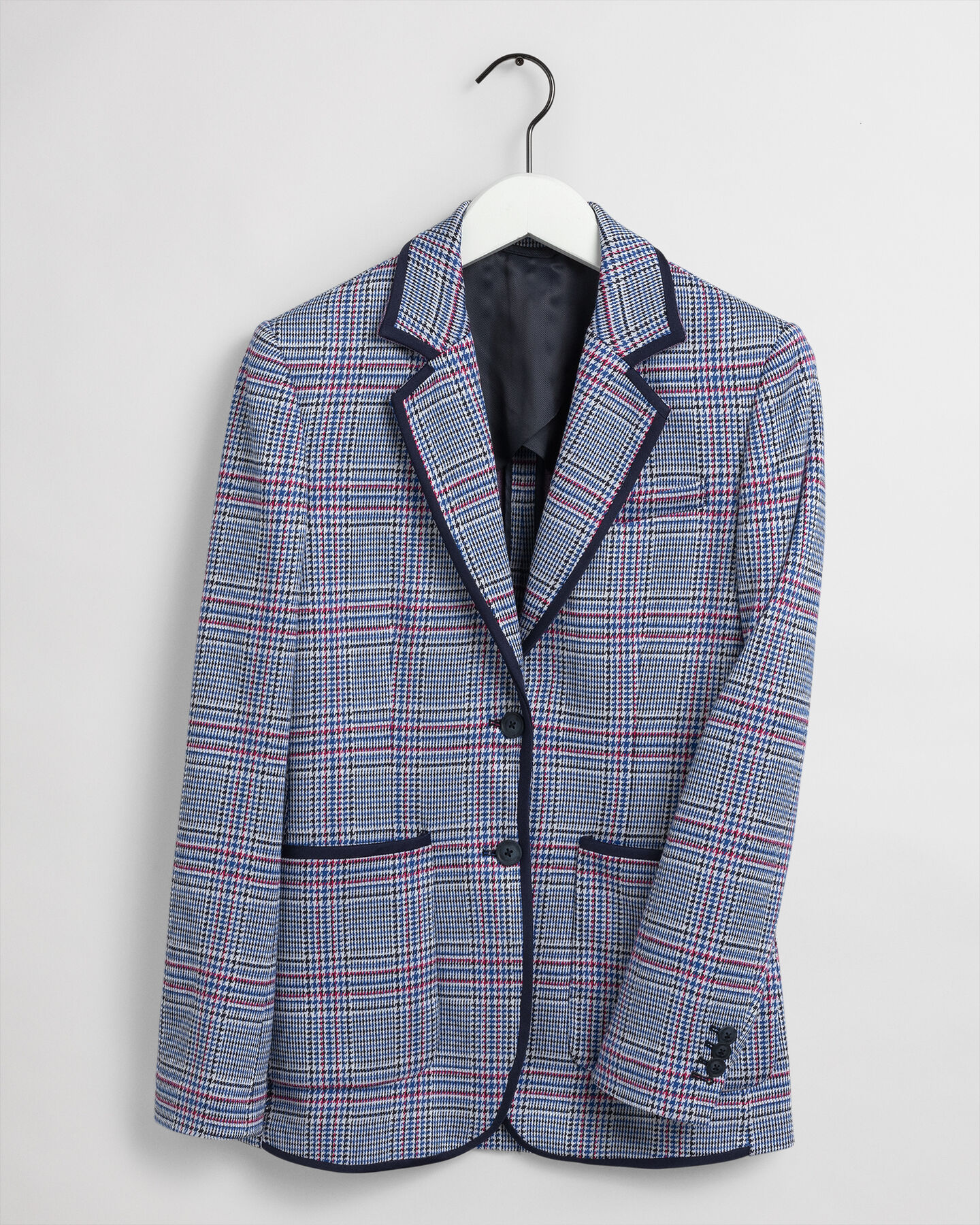 Geruite jersey blazer