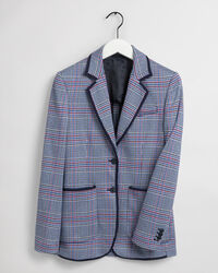 Geruite jersey blazer