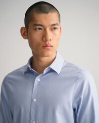 Slim Fit effen overhemd van keperstof