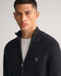 Texture sweater van katoen met rits