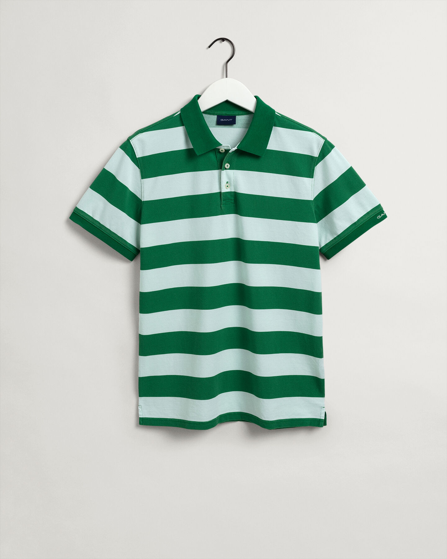 Barstripe piqué poloshirt met print