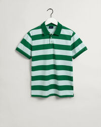 Barstripe piqué poloshirt met print
