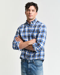 Regular Fit geruit overhemd met textuur