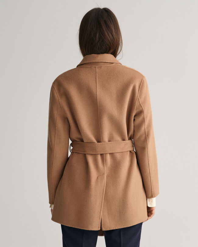 Met de hand gestikte blazer met ceintuur