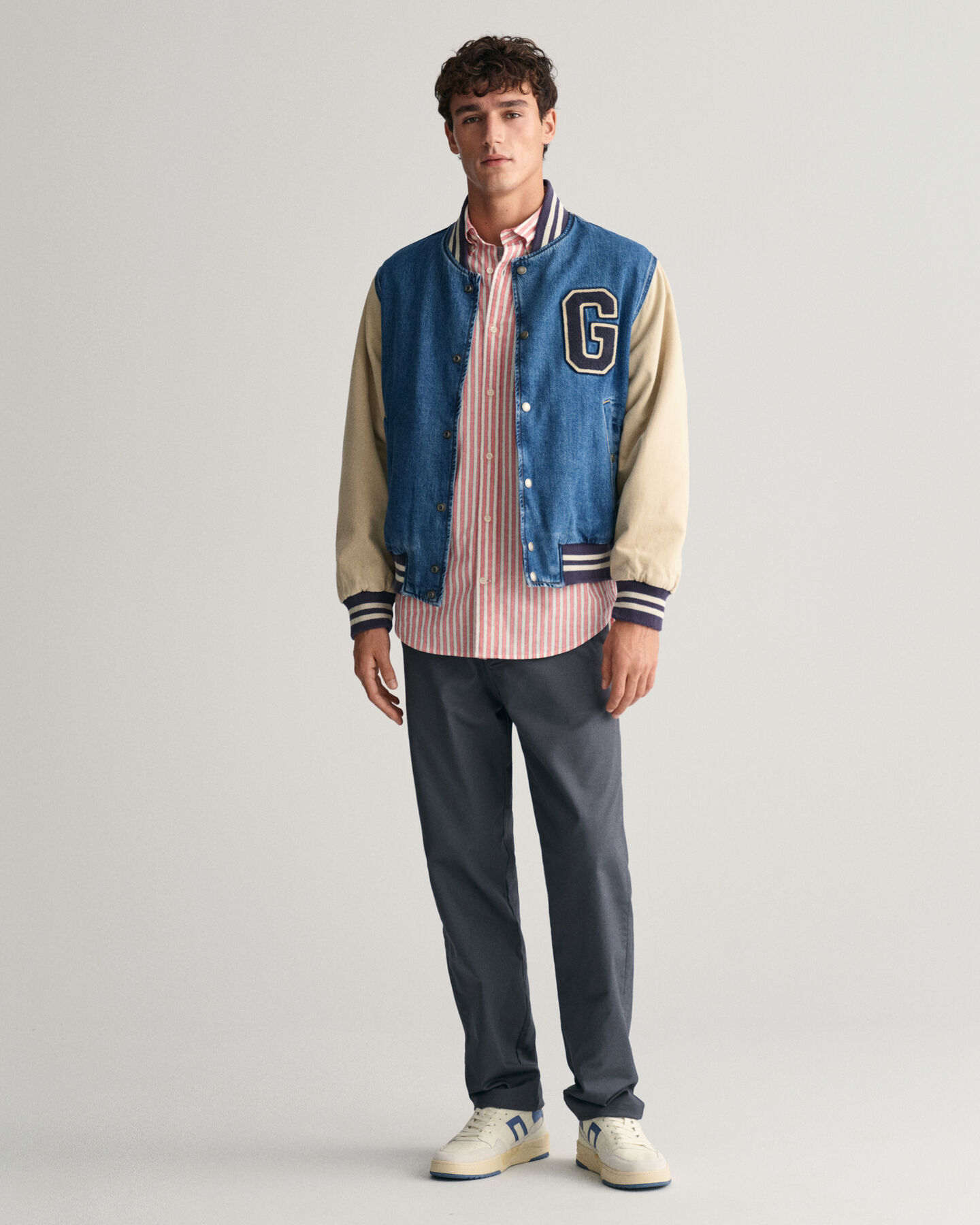 Regular Fit gestreept overhemd van katoen en linnen