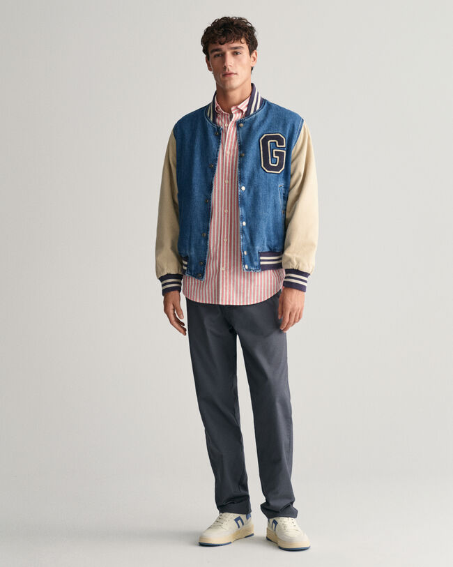 Regular Fit gestreept overhemd van katoen en linnen