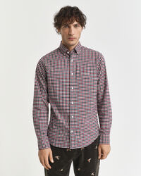 Regular Fit overhemd van keperstof met Gingham-ruitje