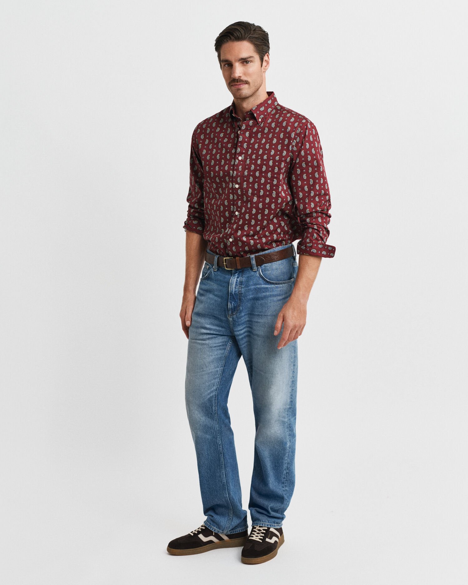 Regular Fit overhemd van keperstof met paisleyprint