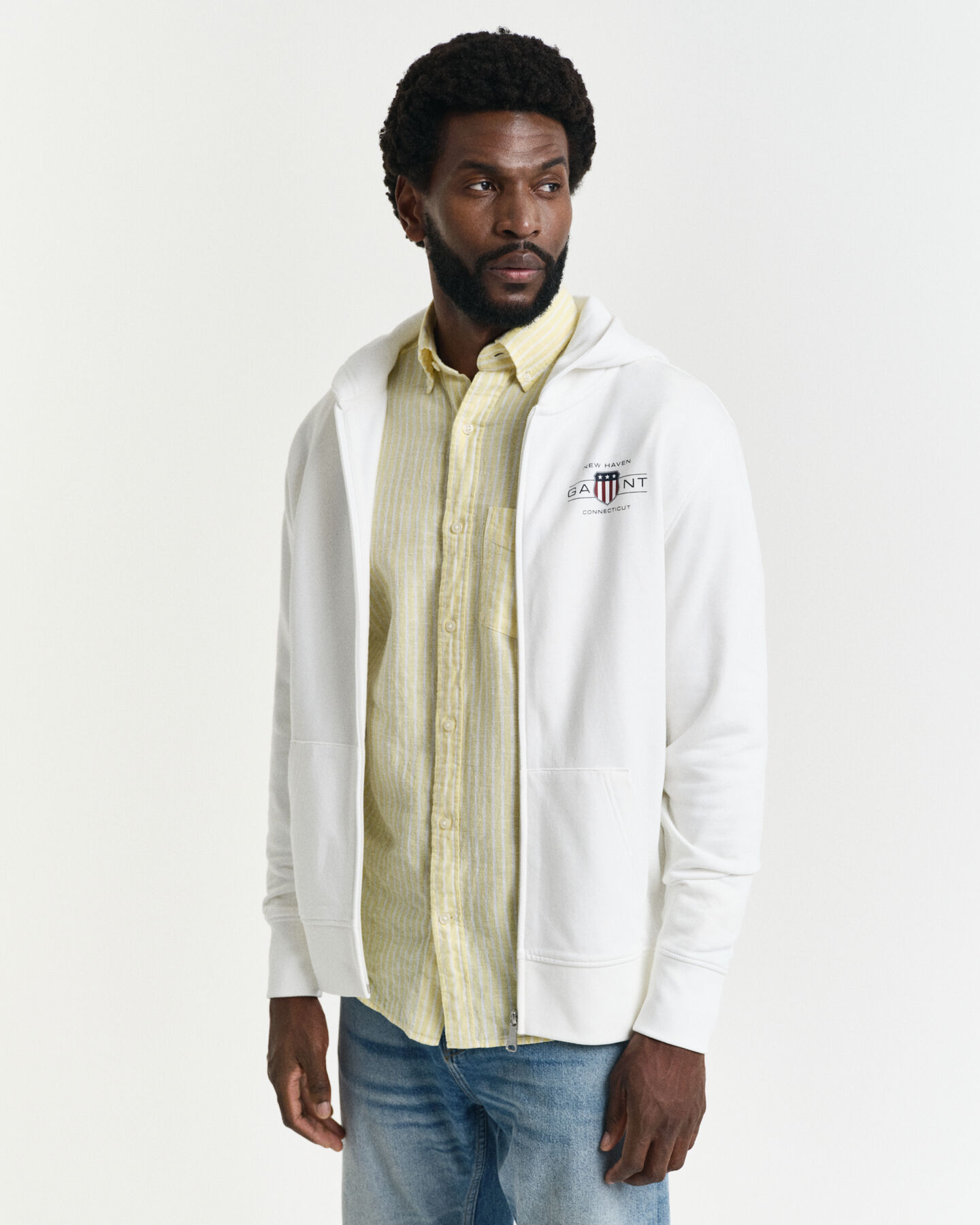 Graphic hoodie met rits