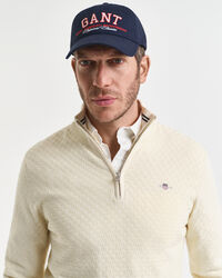 Trui met korte rits en microtextuur