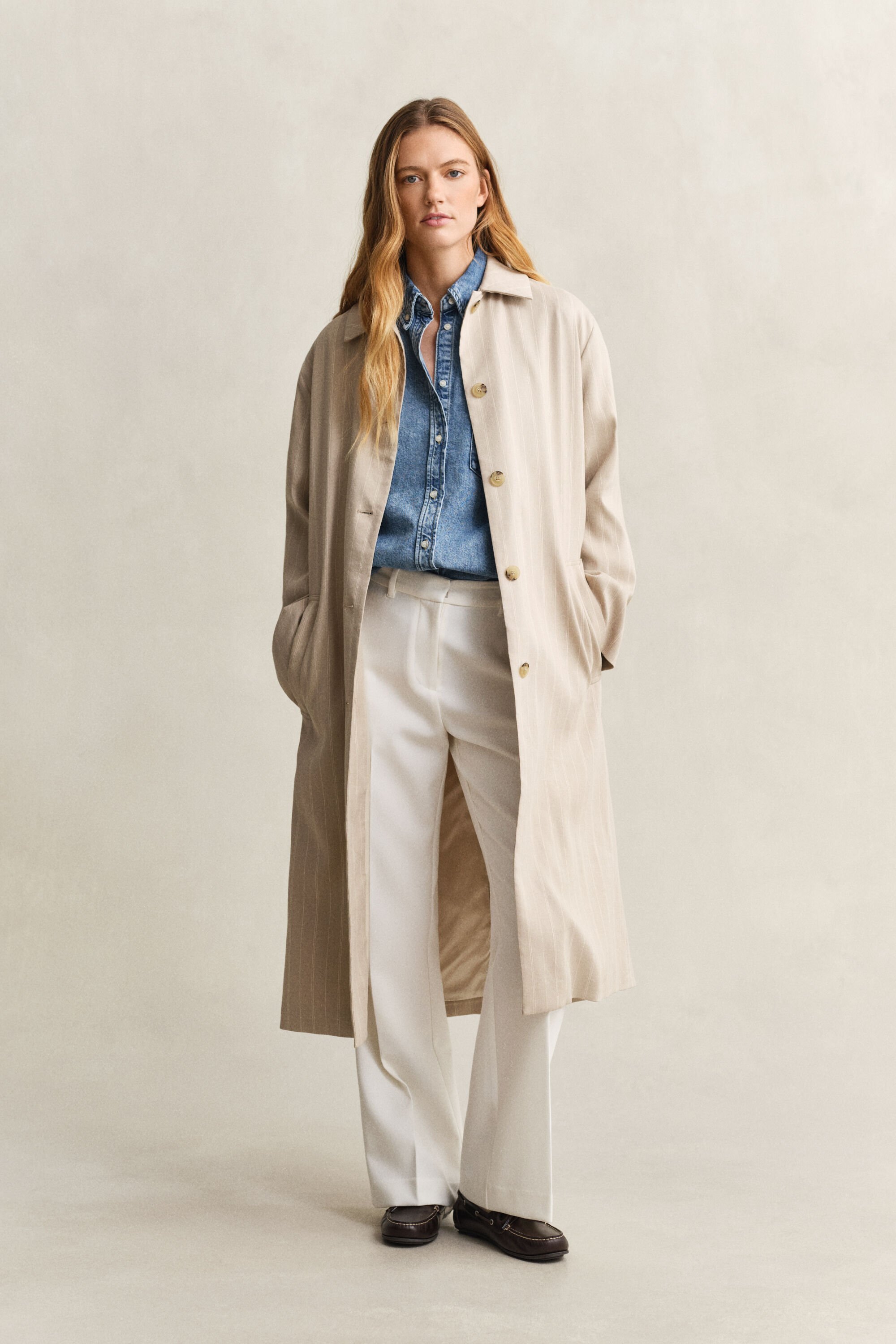 Denim overoverhemd met borduursel