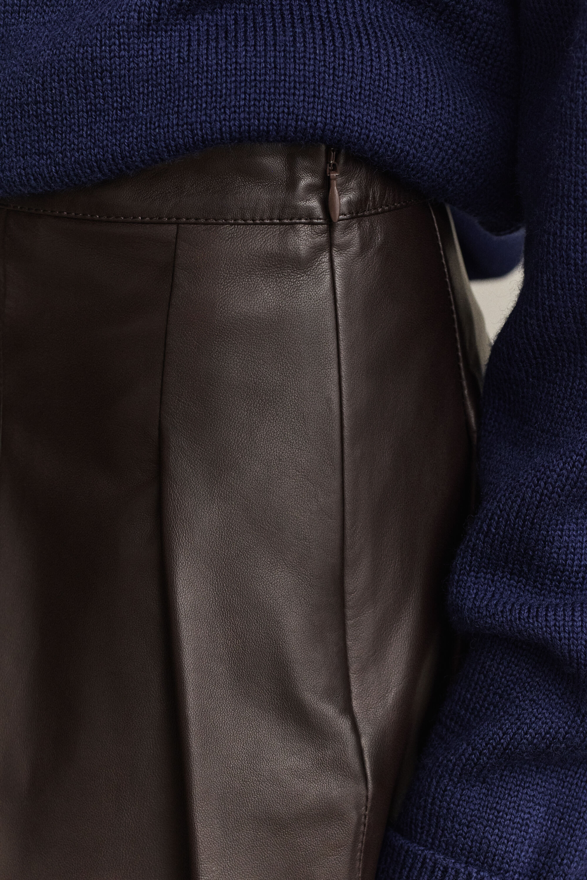 Gant x Yale leren plooirok