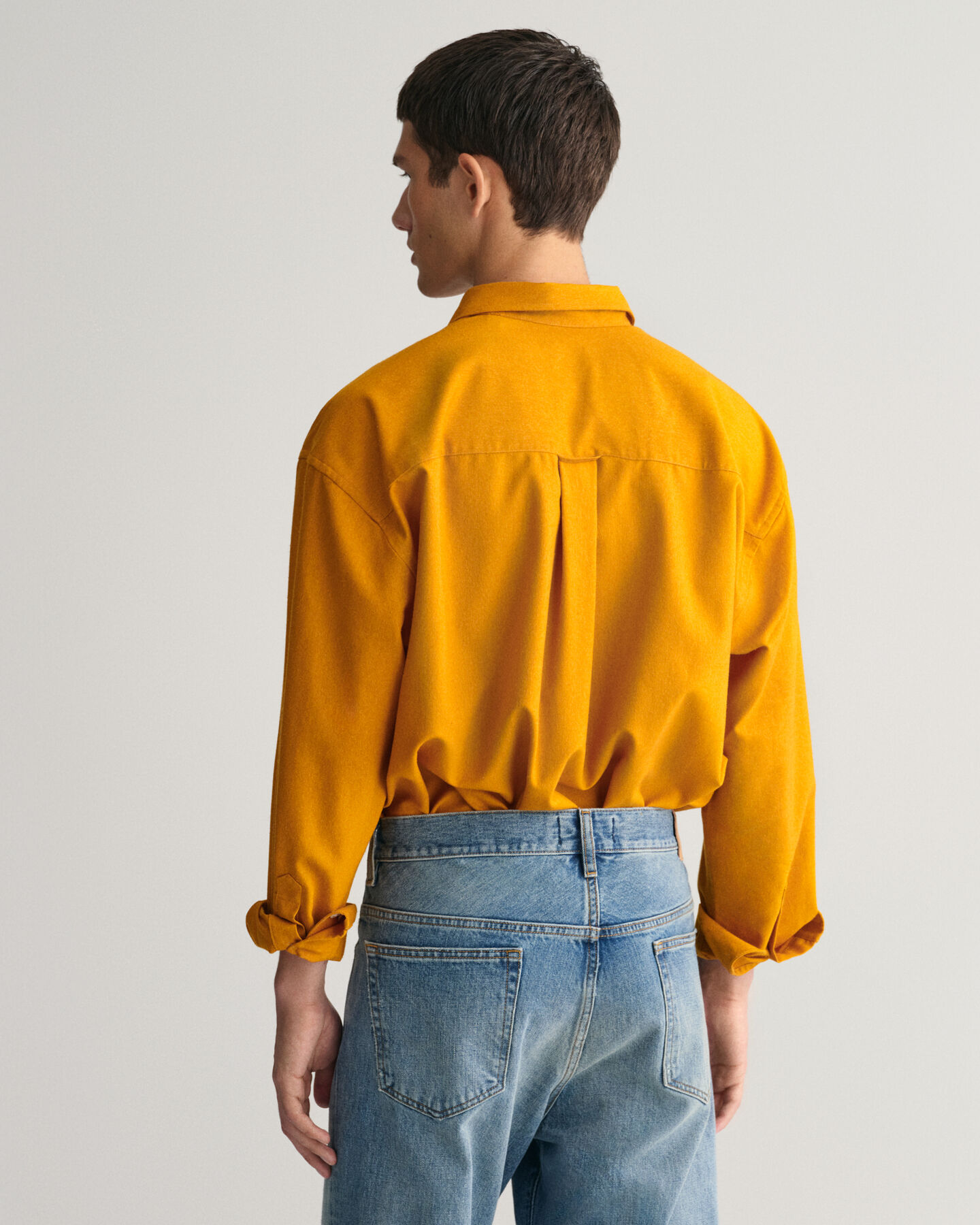 Oversized overhemd van zijde-wolmix met kleuraccenten