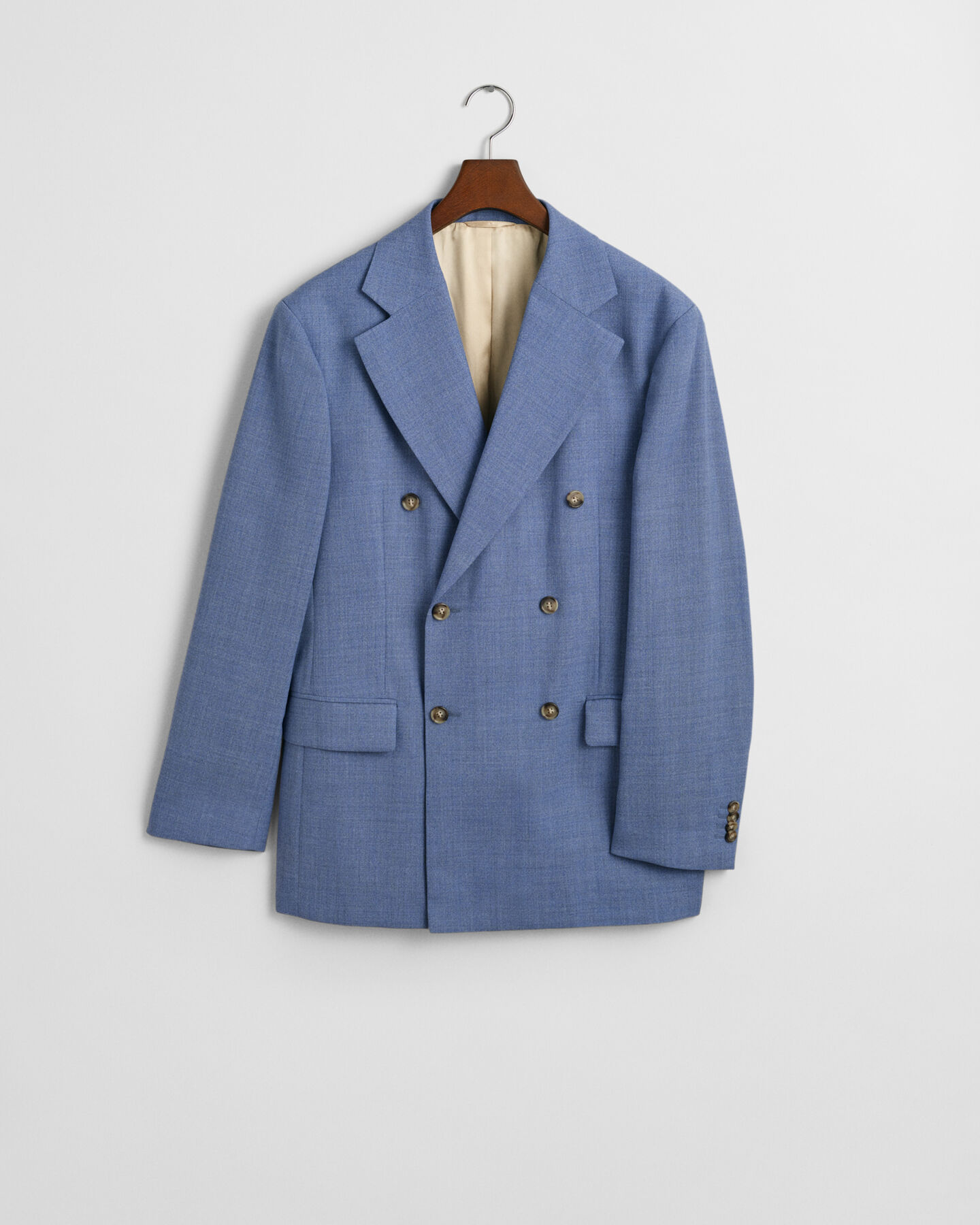 Regular Fit kostuumjasje van moulinéwol