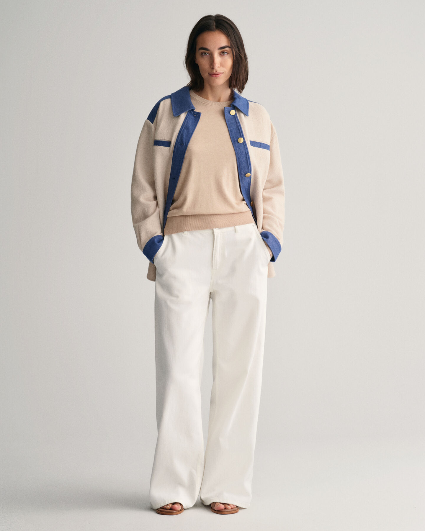 Fijngebreide trui met ronde hals