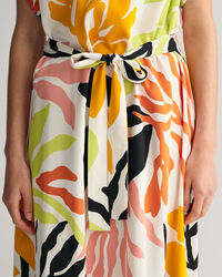 Palm Print jurk met korte mouwen