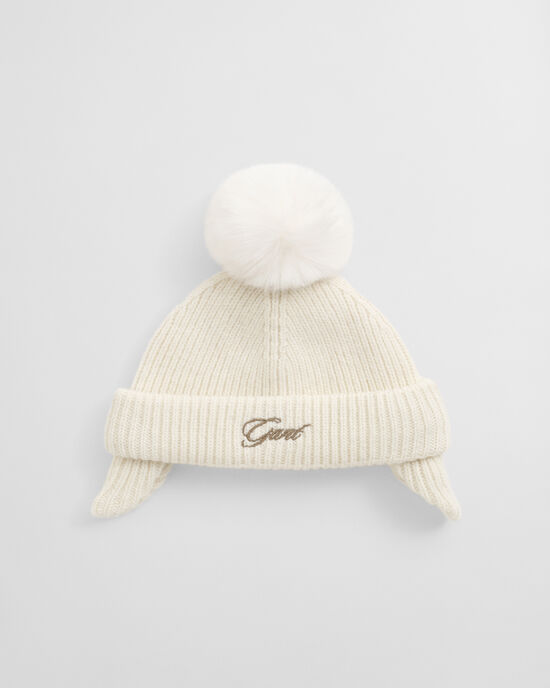 Baby Pom Pom beanie met oorkleppen