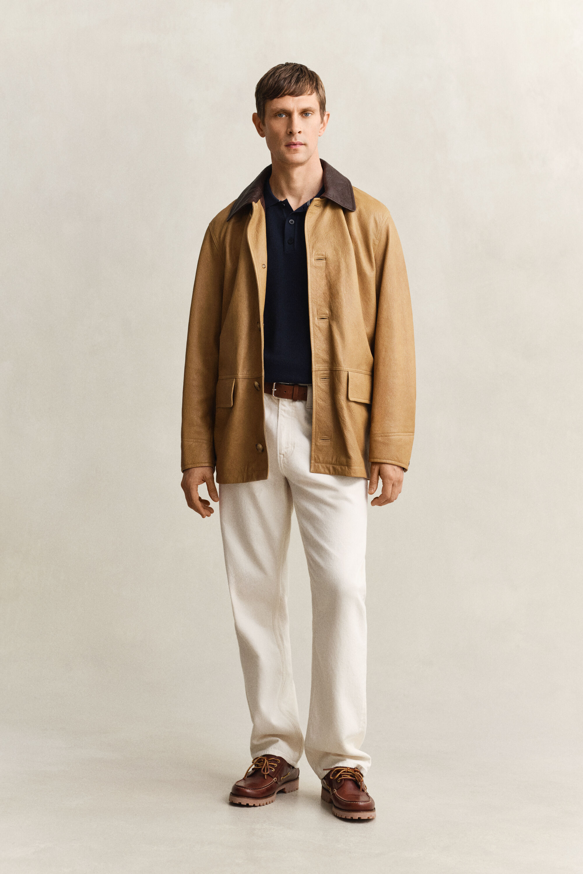 Katoenen polotrui met textuur