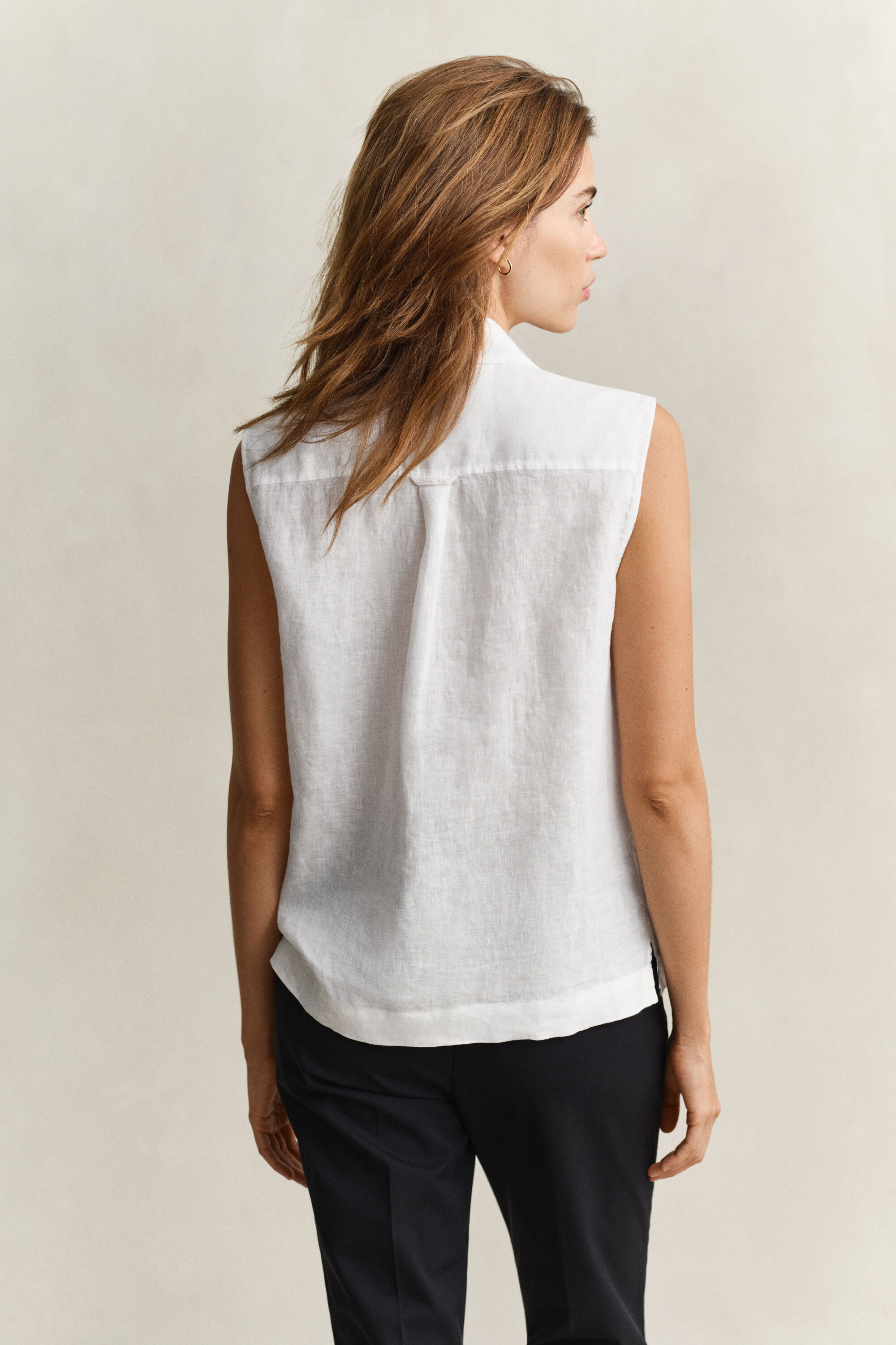 Mouwloze linnen blouse