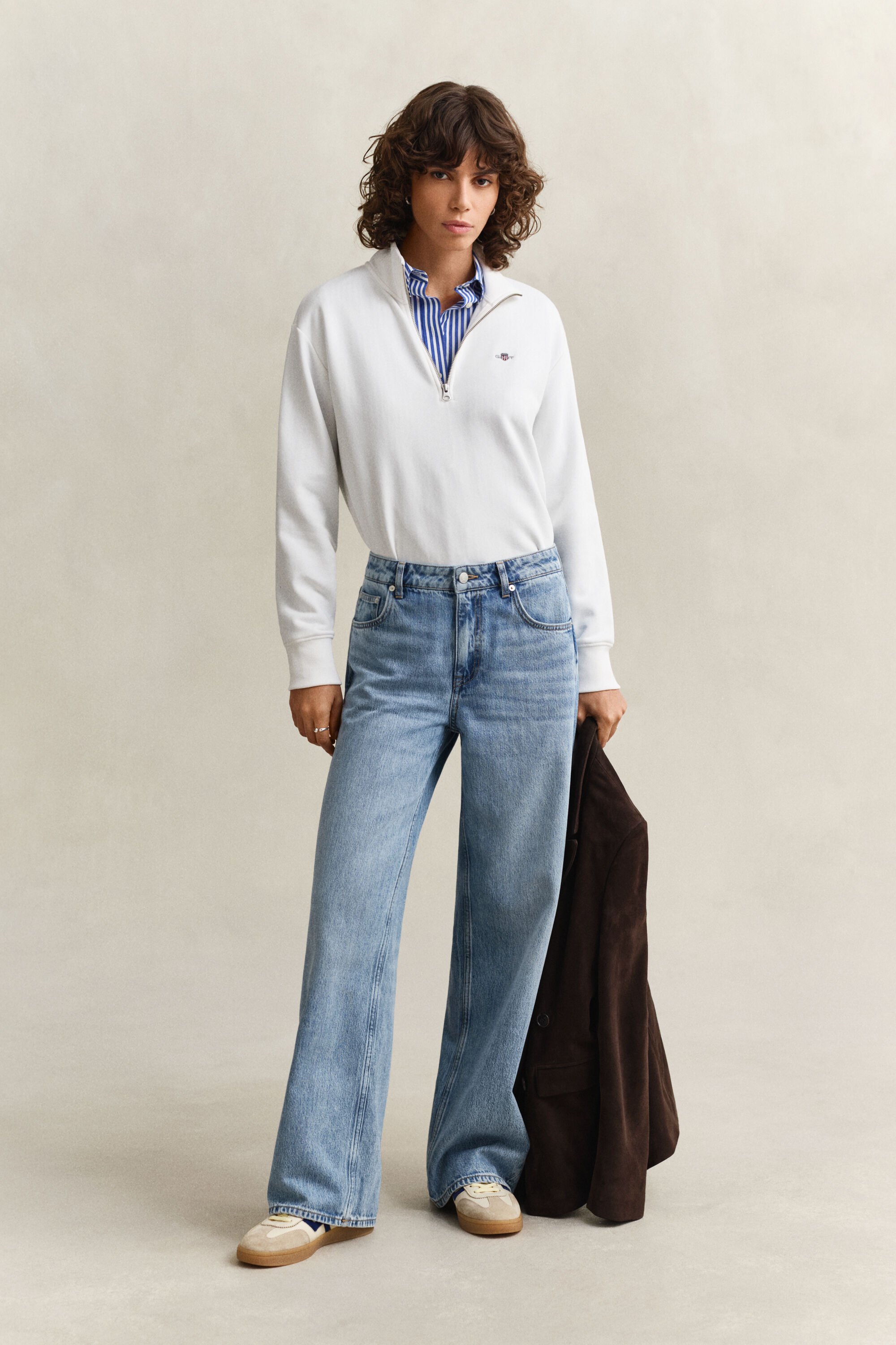 Shield sweatshirt met korte rits